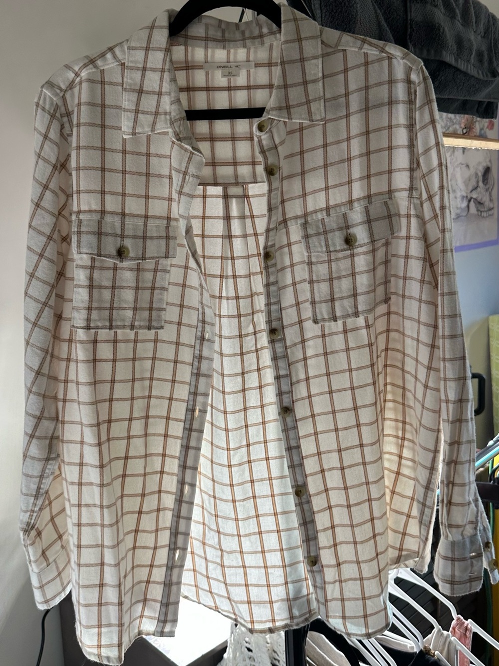 O-neill Women's Cream and Tan Shirt